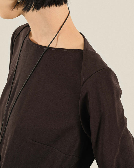 平口設計紗質長版古著上衣