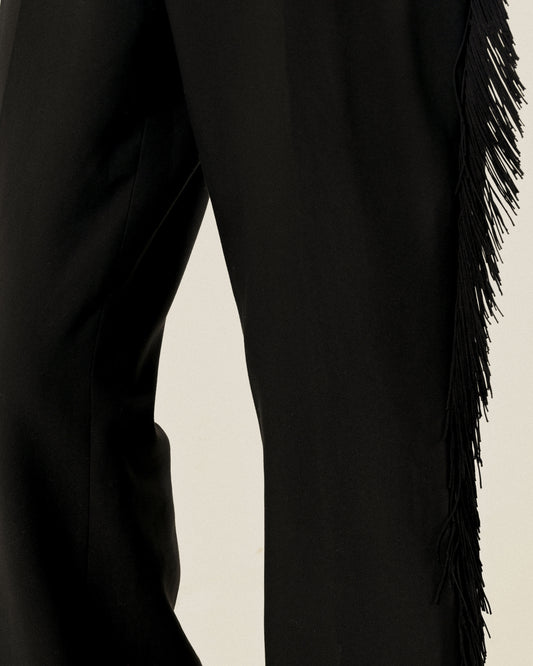 Upcycling流蘇綴飾古著長褲