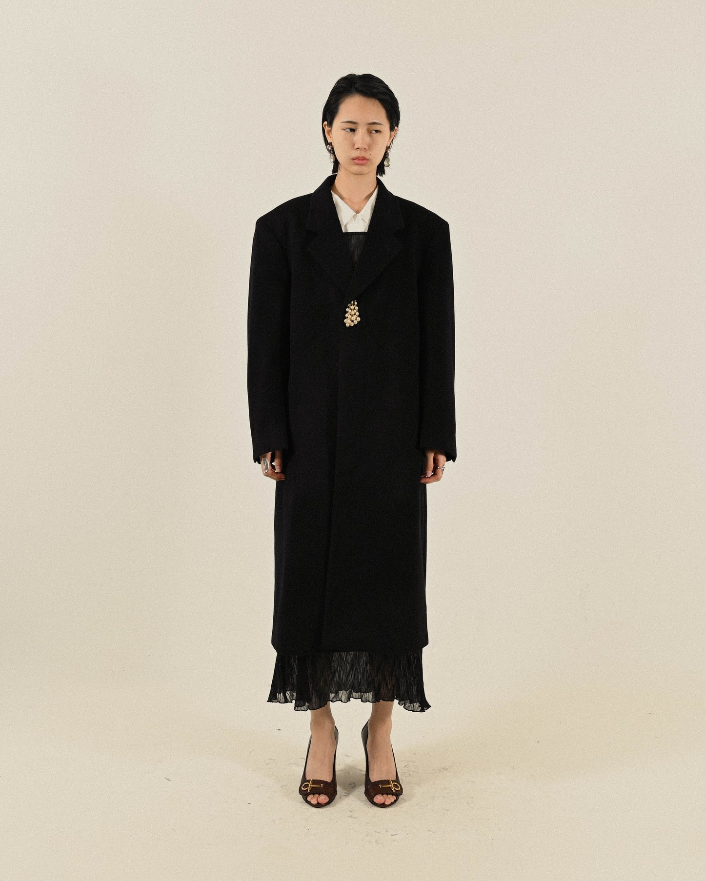 珍珠串接古著別針