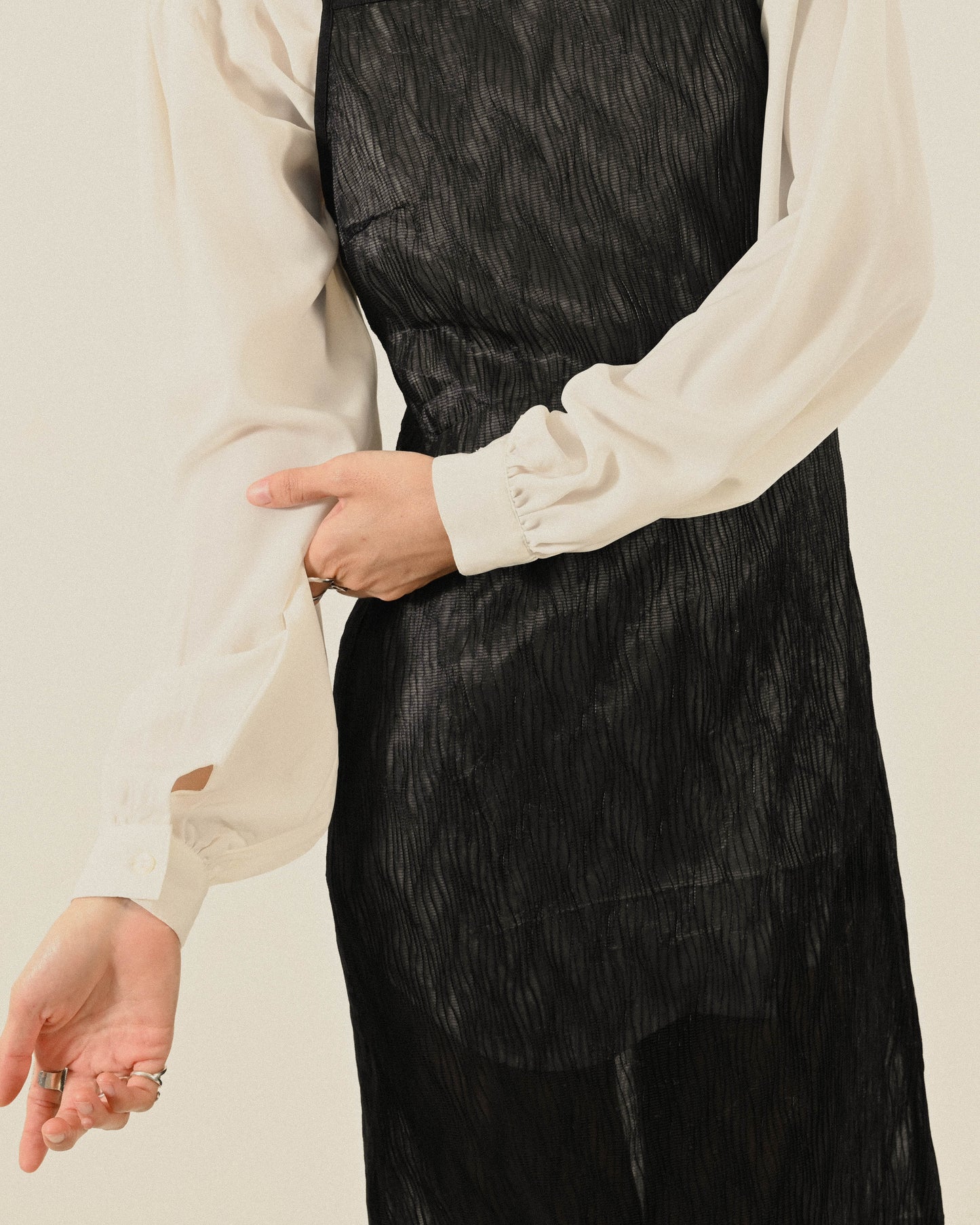 垂墜輪廓打褶古著襯衫