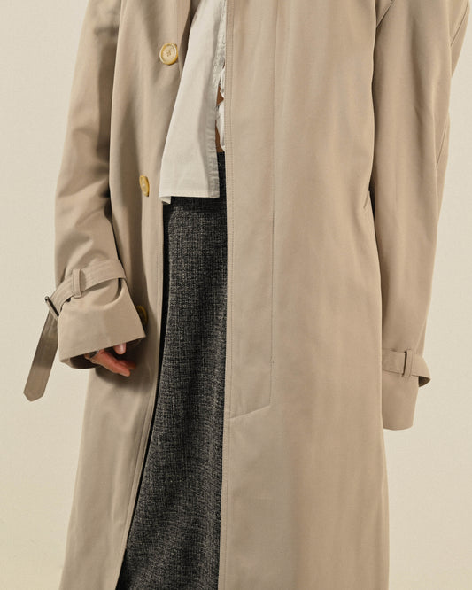 經典版型寬鬆長版古著風衣