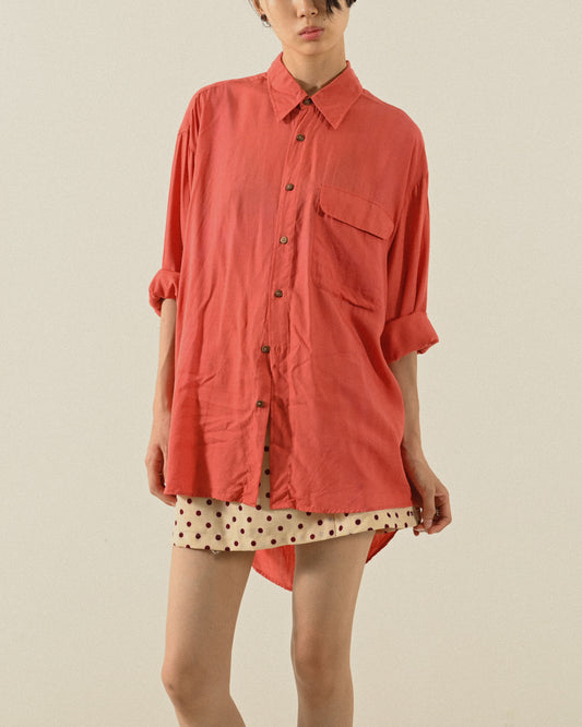 Upcycling鏤空設計古著襯衫