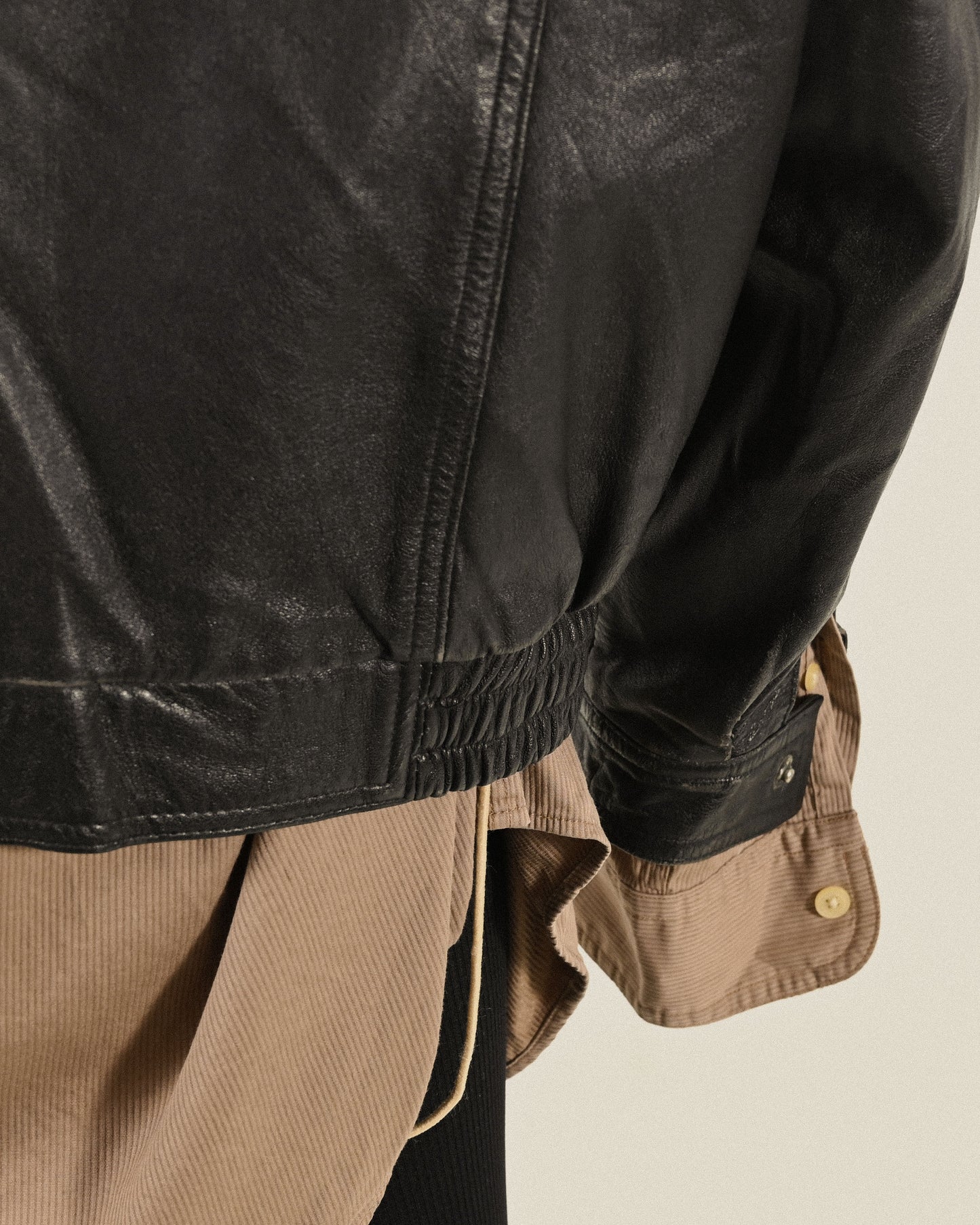 經典輪廓古著皮革外套