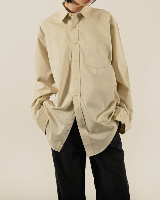 經典輪廓純色古著襯衫