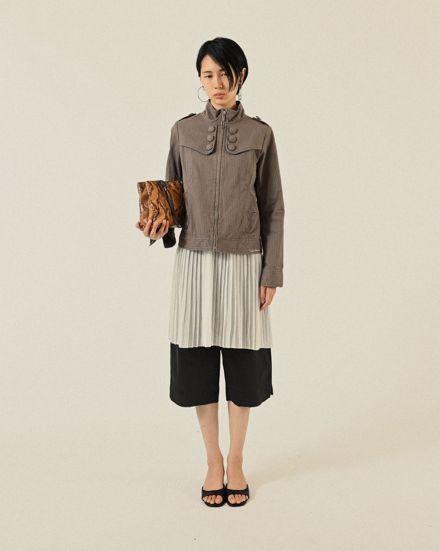 百褶裙擺古著襯裙洋裝