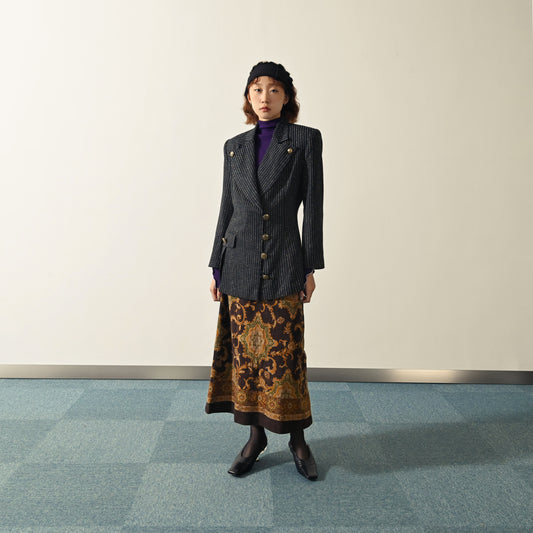 毛料緹花日本製古著西裝外套