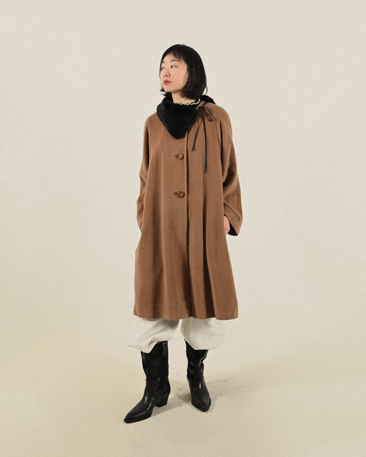 日本製100%安哥拉兔毛古著大衣