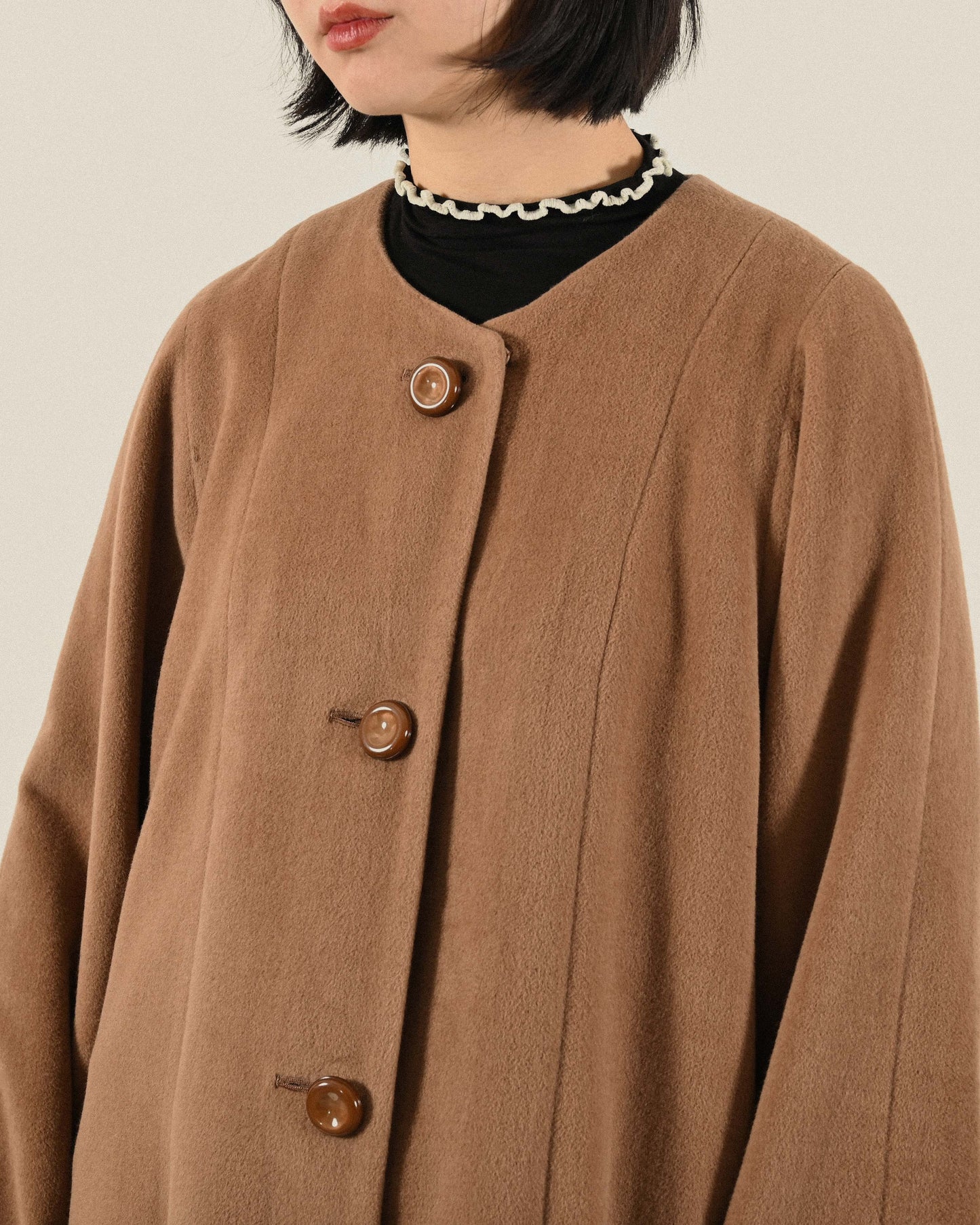 日本製100%安哥拉兔毛古著大衣