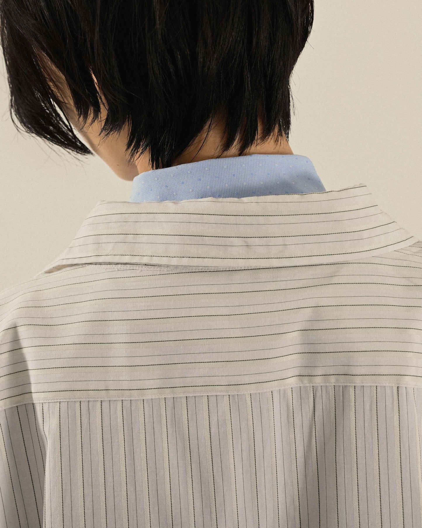 Upcycling扣帶寬袖古著襯衫