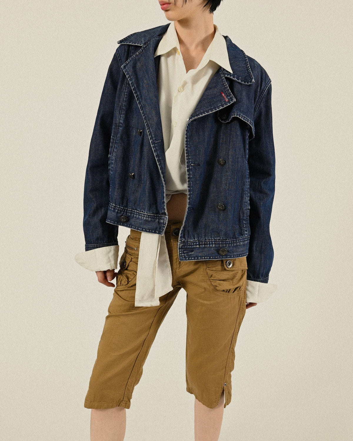 Tommy Hilfiger雙排釦牛仔古著夾克外套