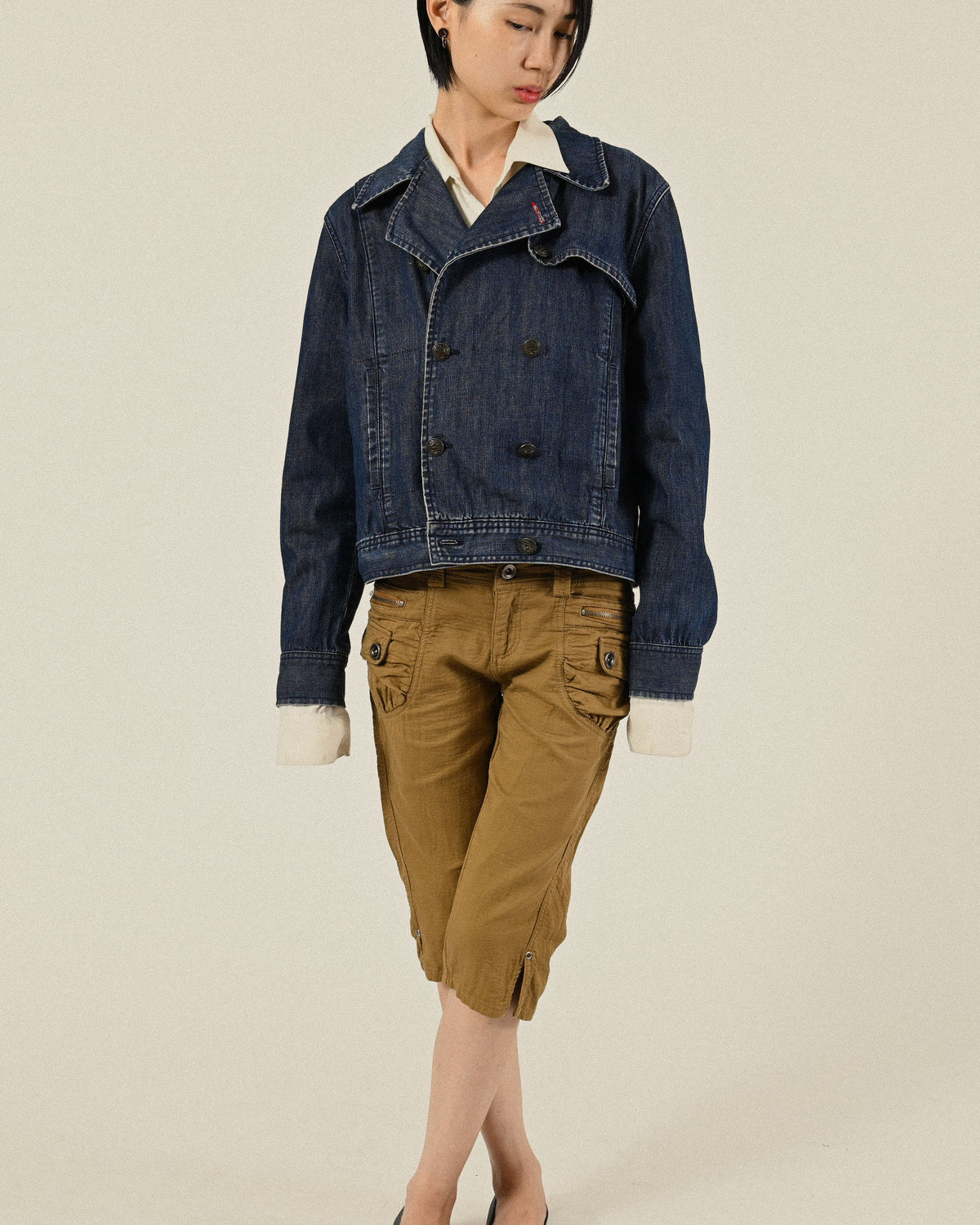 Tommy Hilfiger雙排釦牛仔古著夾克外套