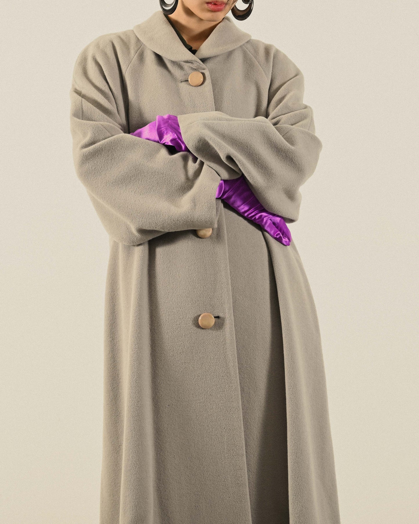 日本製100%安哥拉兔毛古著大衣