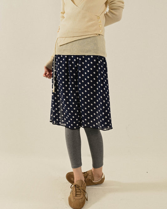 水玉印花透膚紗裙