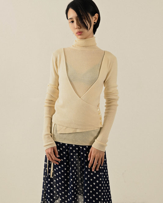 細緻螺紋兩件式古著針織上衣