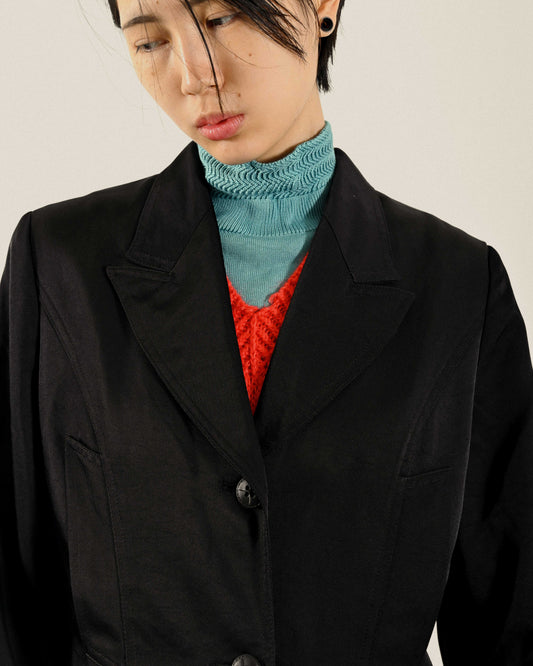 俐落輪廓純色古著風衣