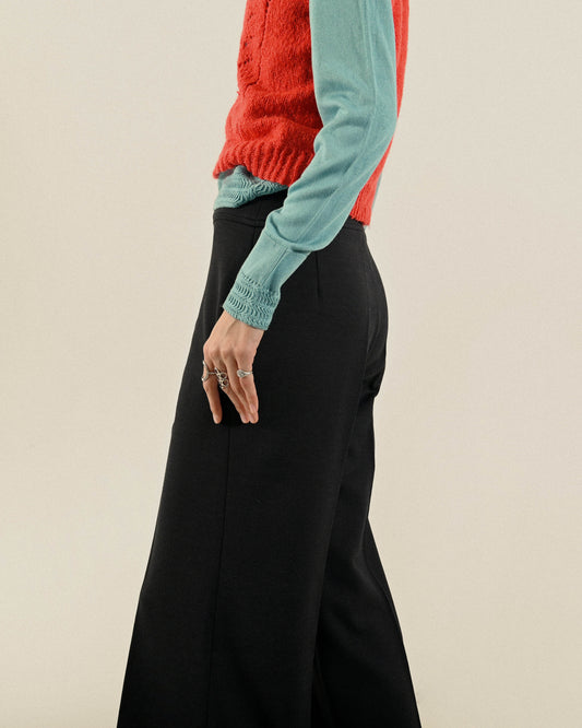 俐落輪廓針織古著長褲