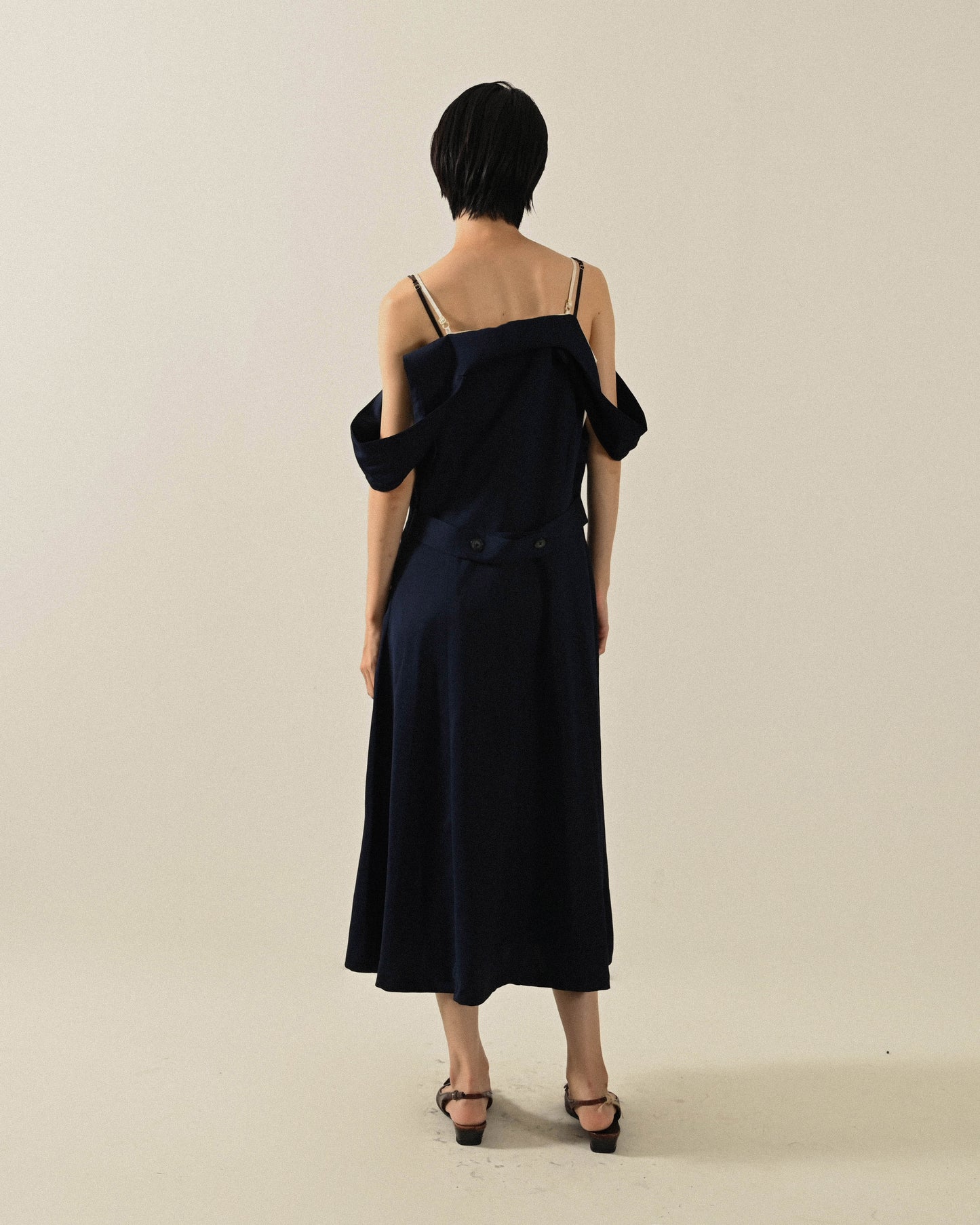 Upcycling垂墜肩帶古著洋裝