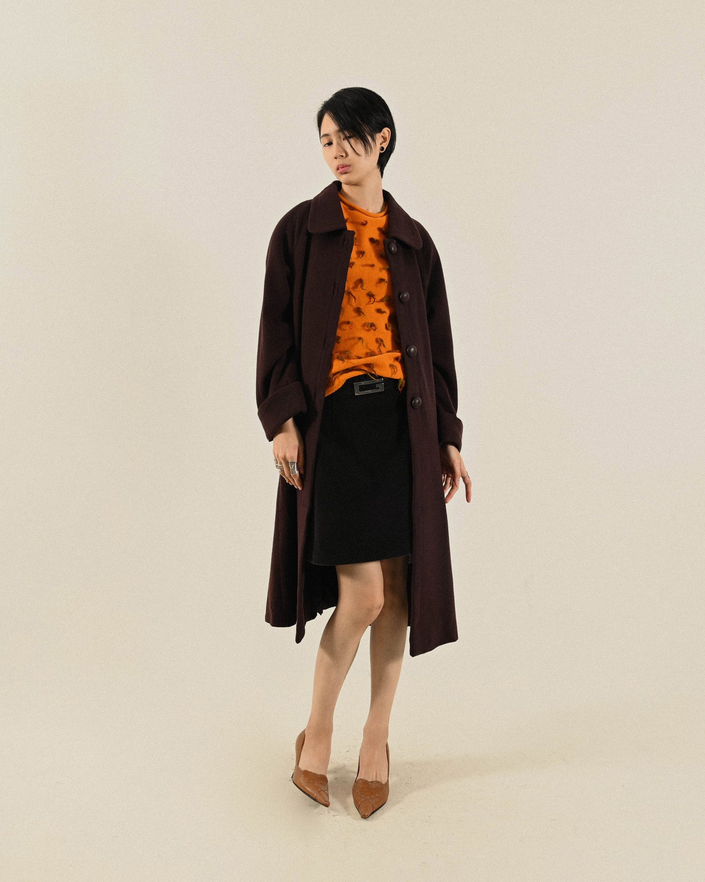 日本製100%喀什米爾羊毛古著大衣