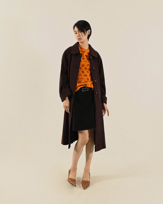 日本製100%喀什米爾羊毛古著大衣