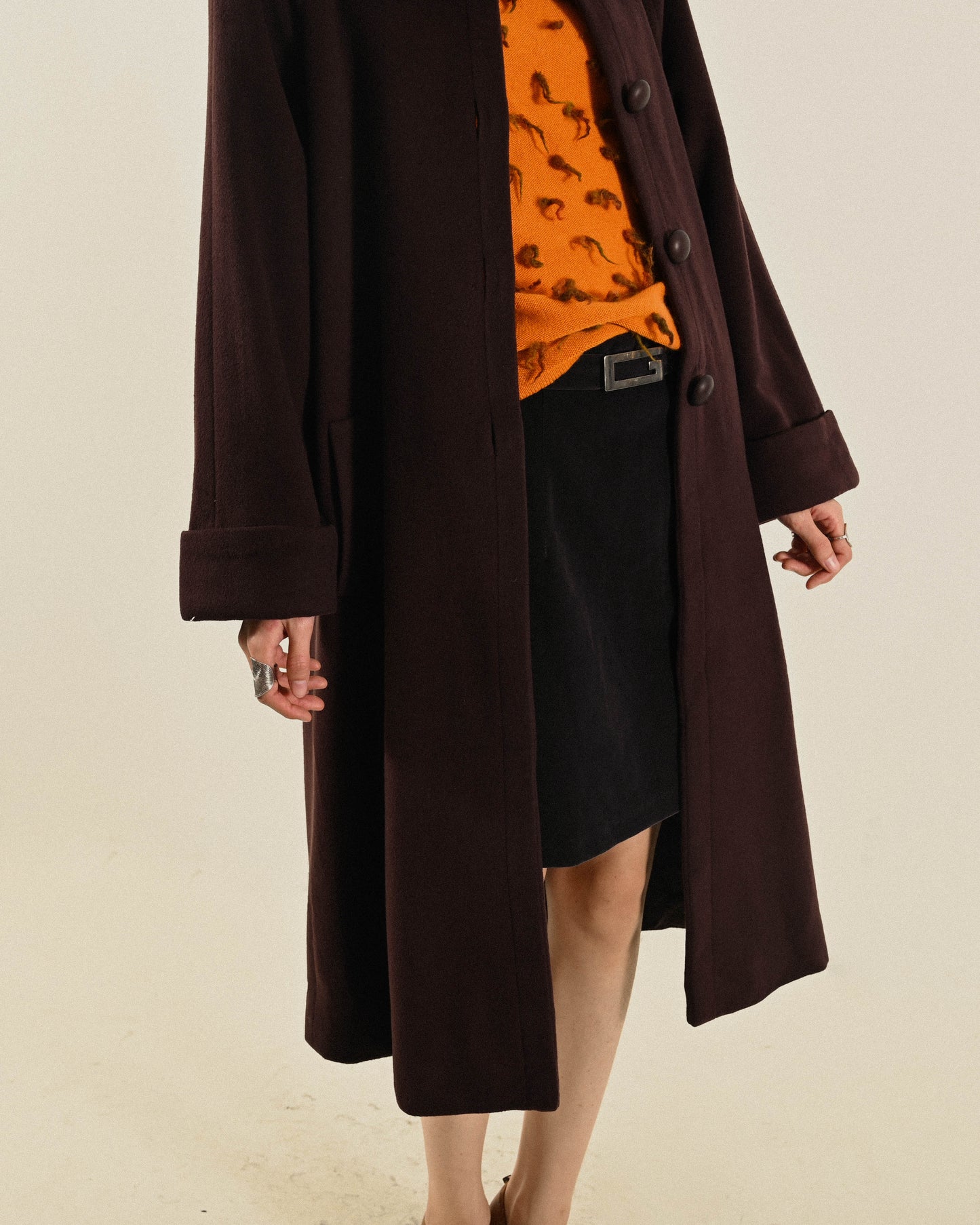 日本製100%喀什米爾羊毛古著大衣