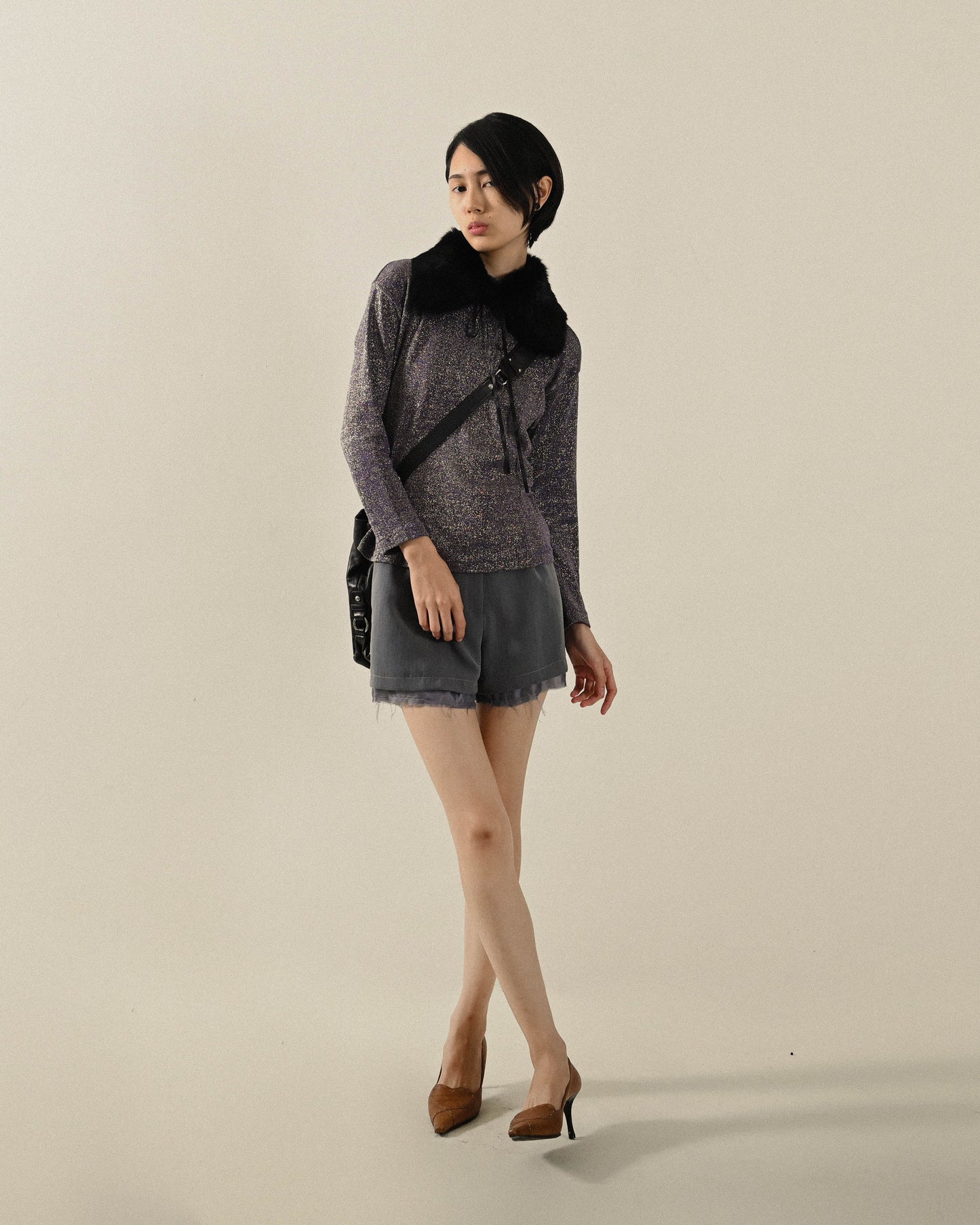 金屬光澤金蔥古著上衣