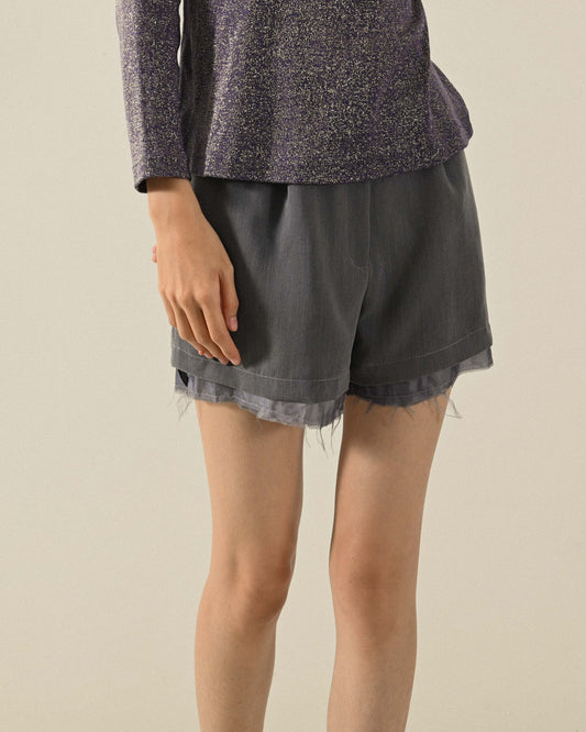 Upcycling雙層製作古著短褲