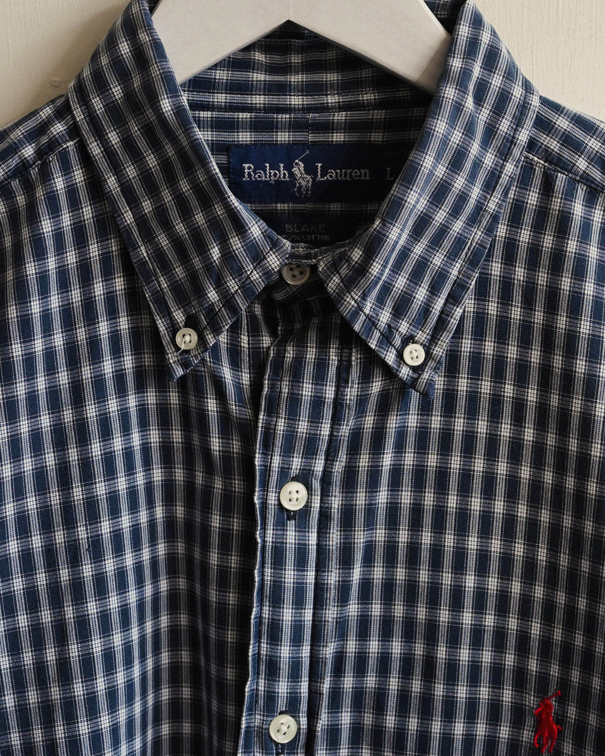 Ralph Lauren經典輪廓格紋古著襯衫