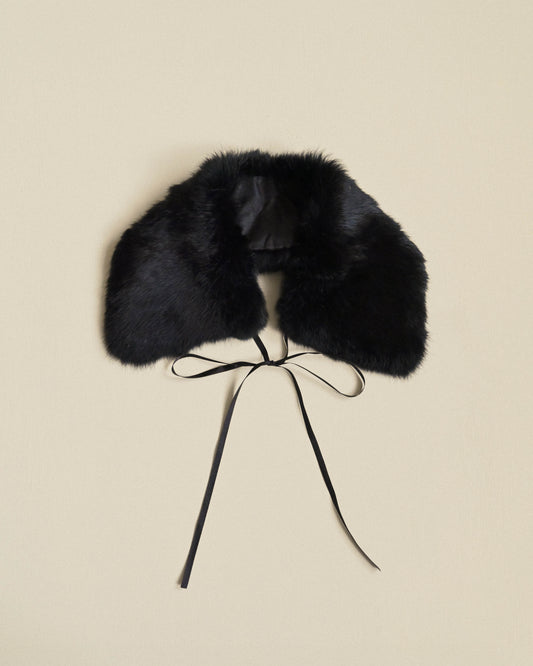 綁帶設計皮草古著領片