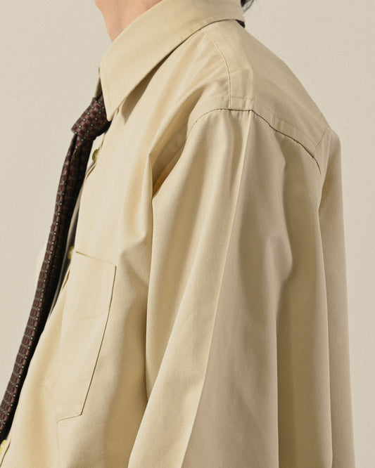 經典輪廓純色古著襯衫