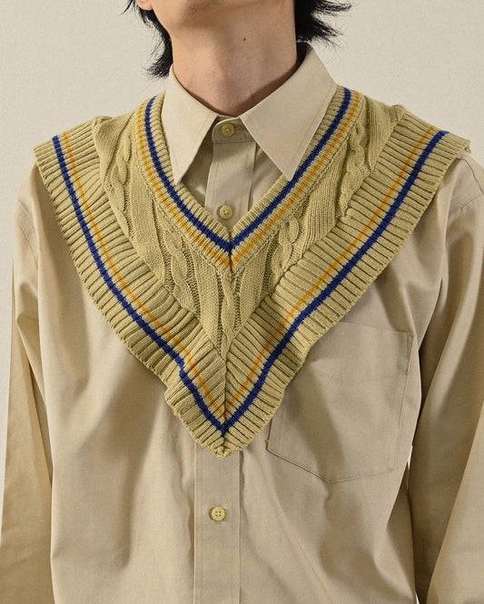 Upcycling色線拼接針織領片