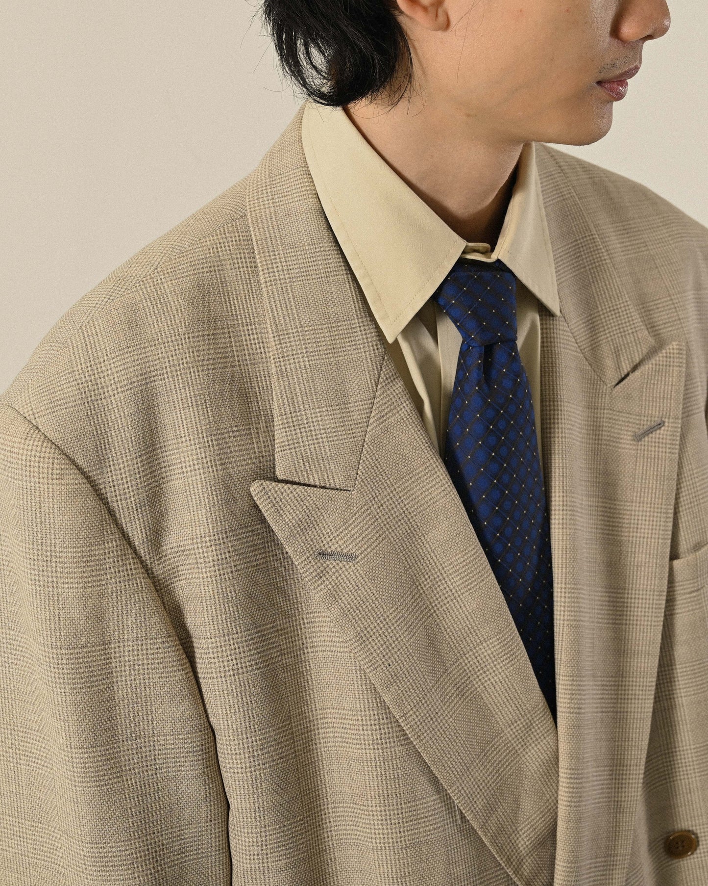 寬鬆輪廓日本製薄毛古著西裝外套