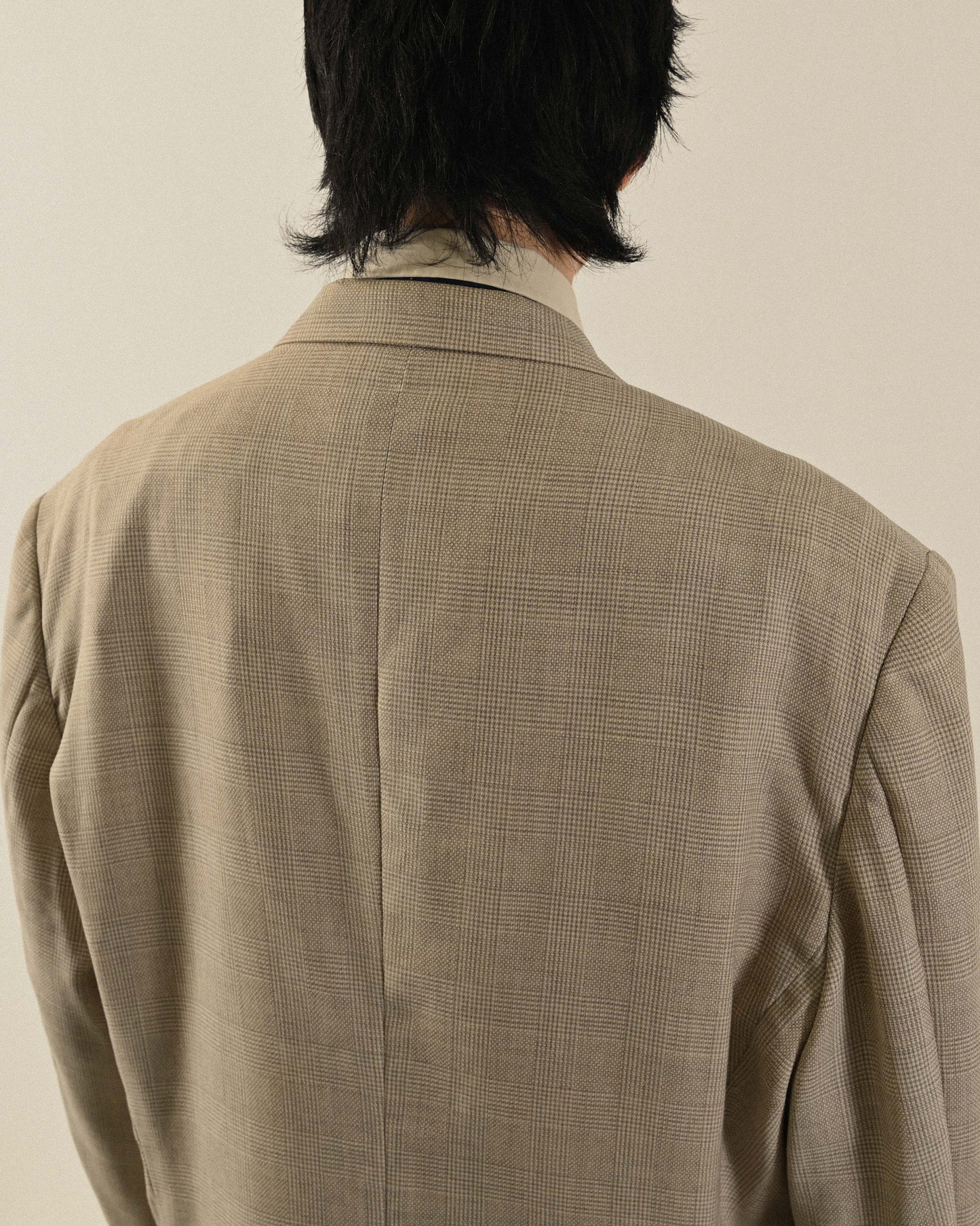 寬鬆輪廓日本製薄毛古著西裝外套