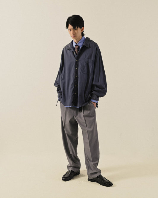 Upcycling扣帶設計寬鬆古著襯衫