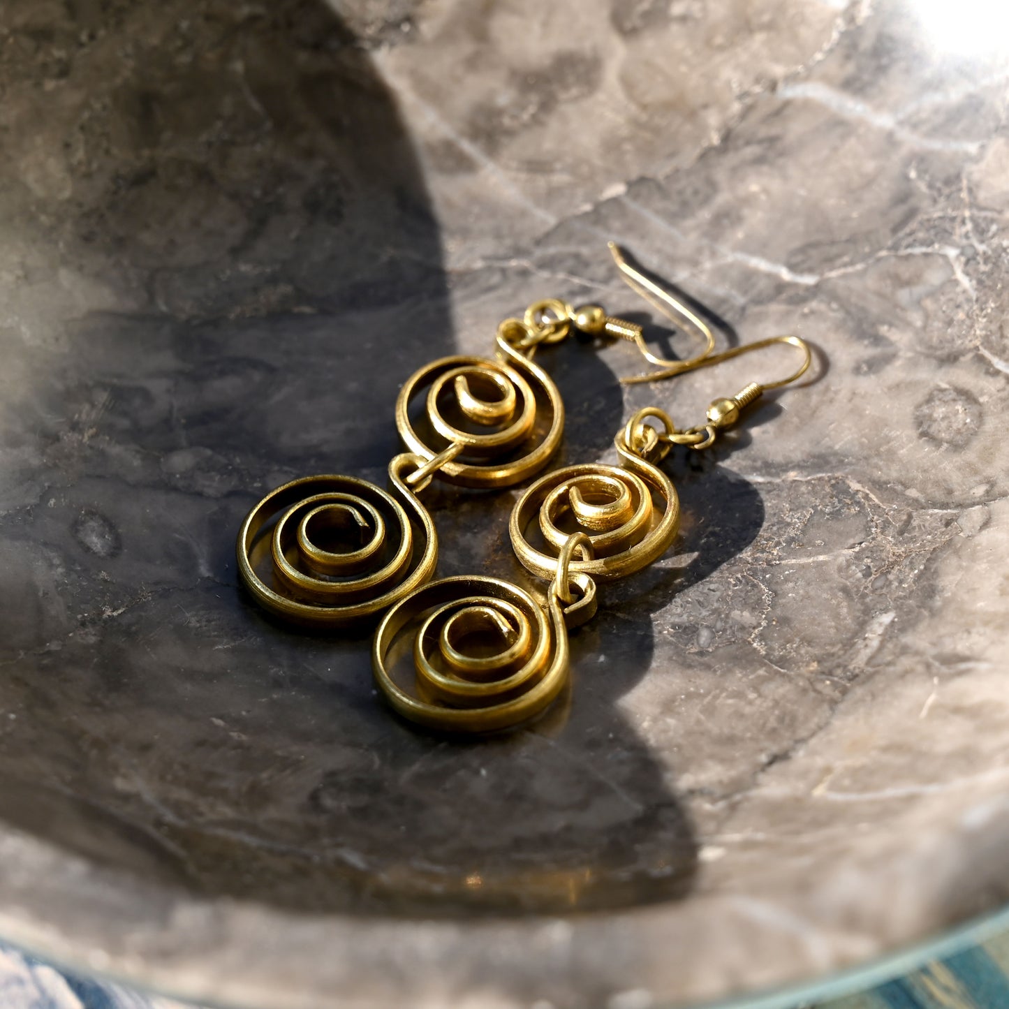 漩渦造型金屬耳針古董耳環